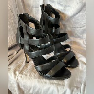 White House Black Market Black Multi-Strap Heels